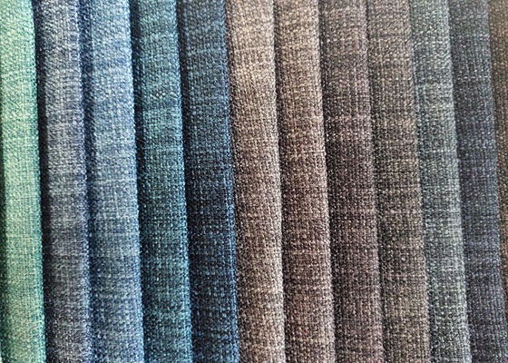 ผ้าโพลีเอสเตอร์ 100% ผ้าลินินผ้าฝ้ายหลายสีสำหรับโซฟาเฟอร์นิเจอร์